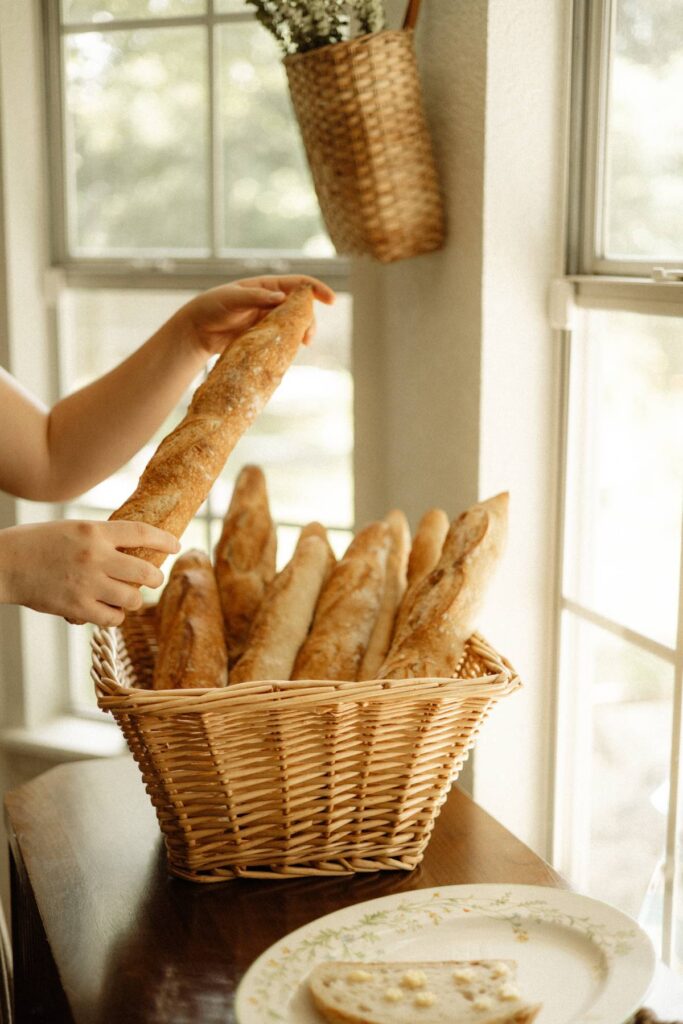 Homemade sourdough baguettes