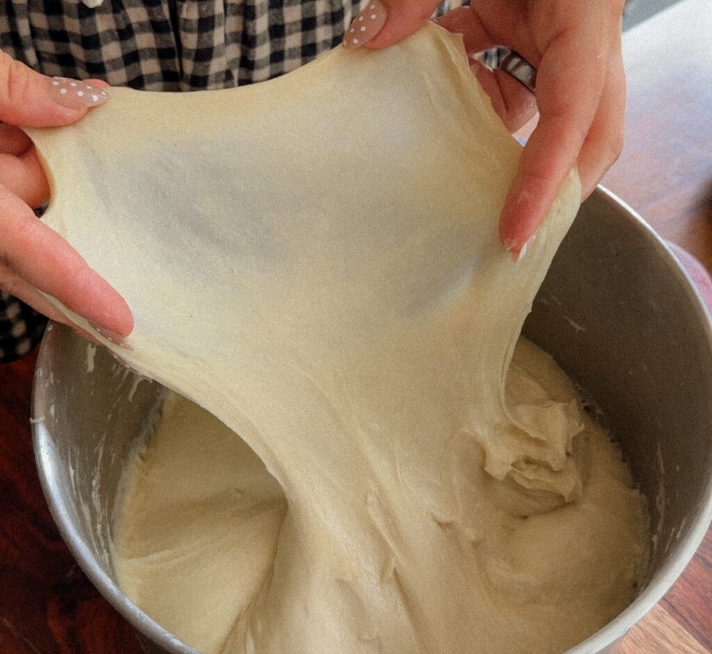 Window pane while shaping sourdough buns