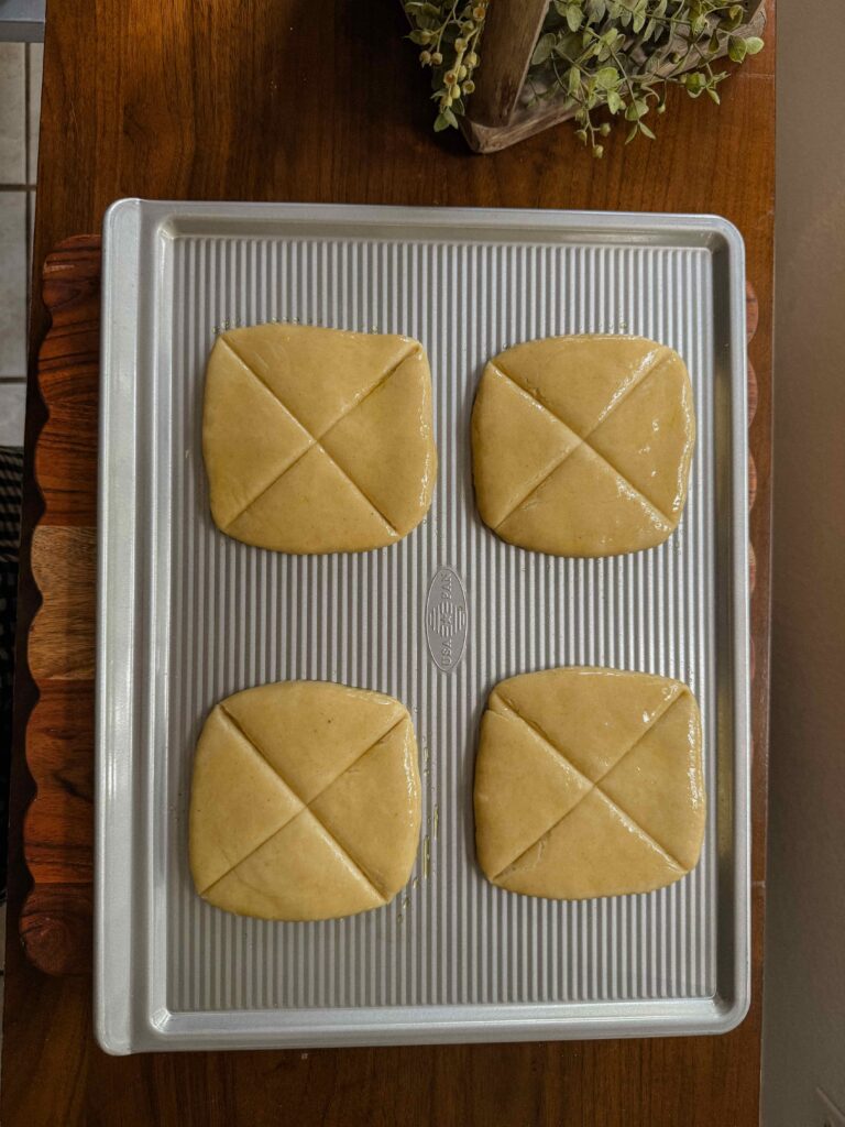 Golden homemade Lembas bread on pan