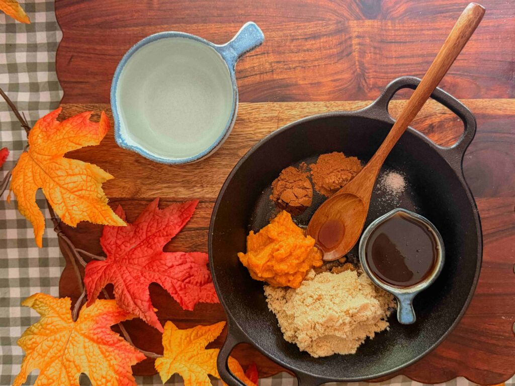 Pumpkin spice syrup made with real pumpkin and maple syrup